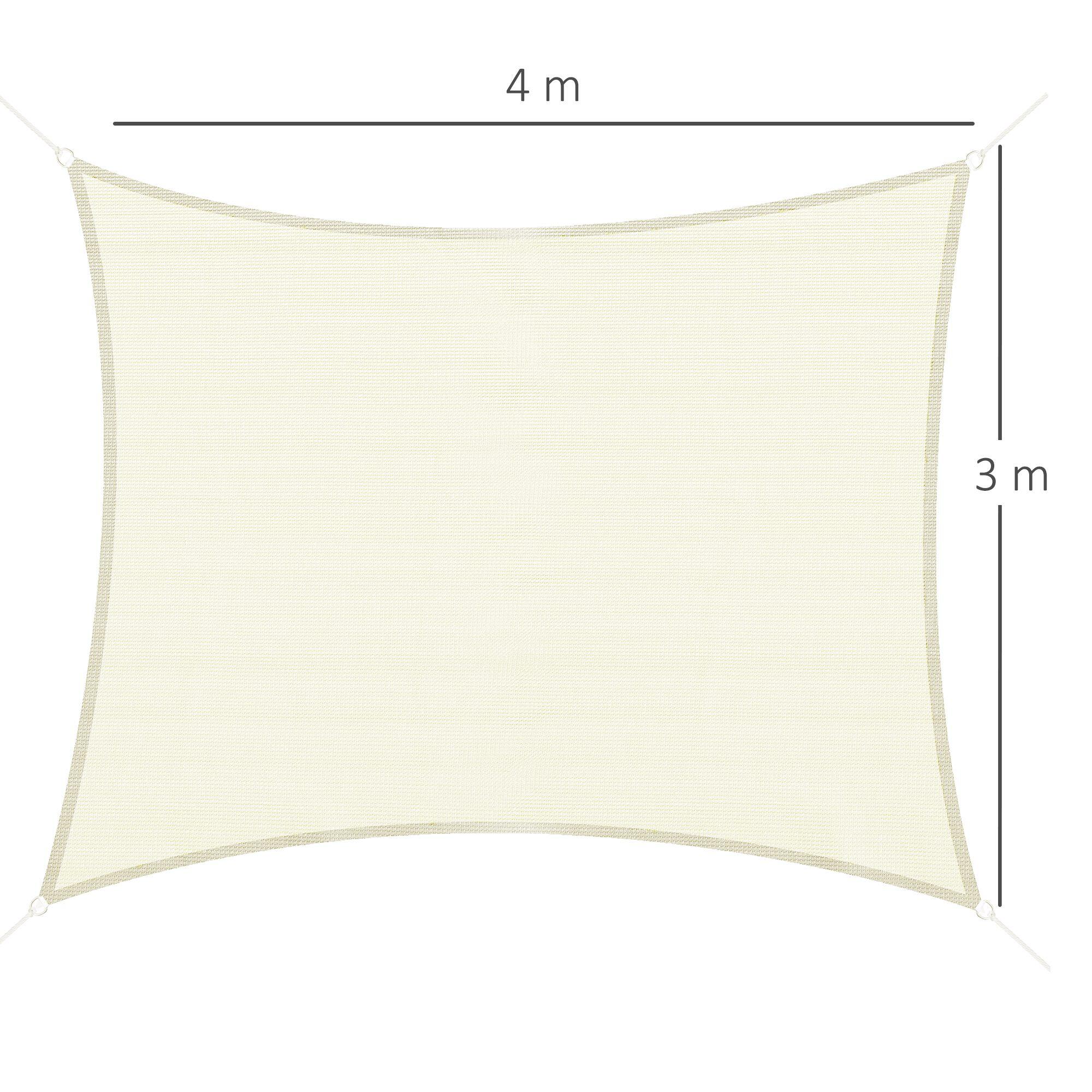 Toldo Vela Quadrado 3x4 m Creme Outsunny 3/7