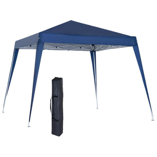 Outsunny Gazebo Pieghevole da Giardino 2.4x2.4m Acciaio e Poliestere Blu