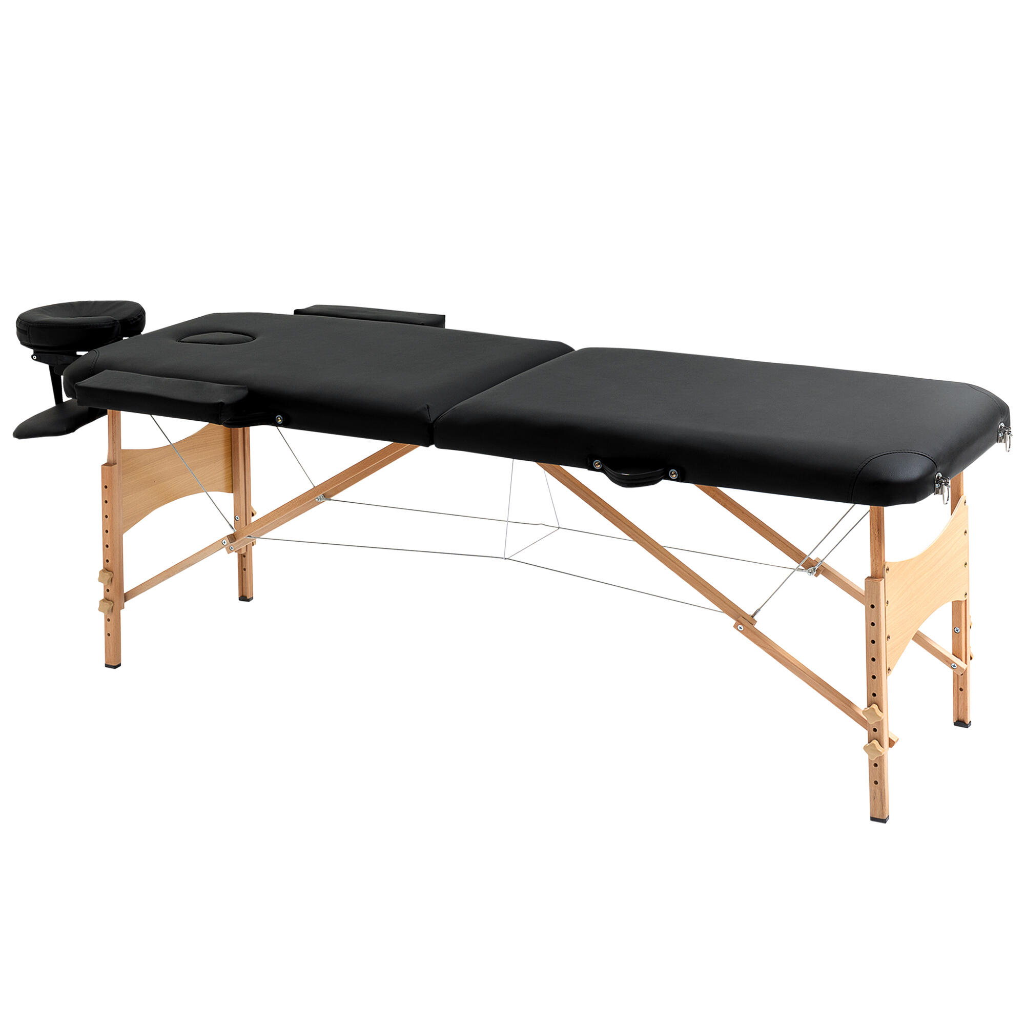 HOMCOM Marquesa de Massagem Dobrável homcom 182x60x61-88 cm Preto