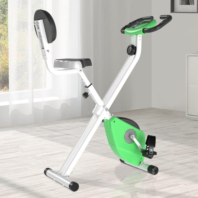 Bicicleta estática em forma de X 43cmx97cmx109cm Verde e Branco HOMCOM