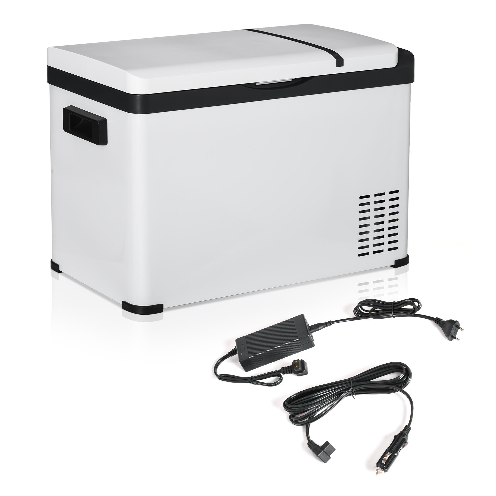 Geleira elétrica para campismo 30l portátil até -22 °C 61x32x40cm branco