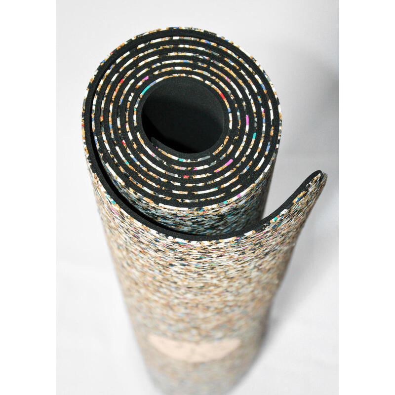 Yogamat kurk - Recycled rubber - Veelkleurig - 5mm - 183cm x 65cm