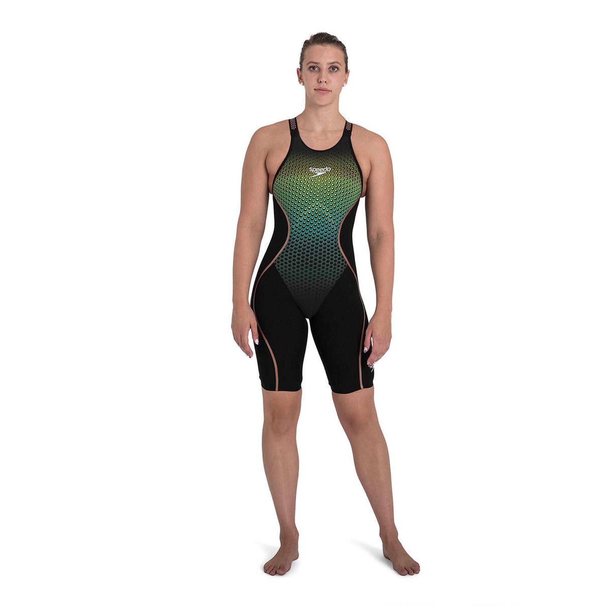 Speedo Fastskin LZR Pure Intent Openback Kneeskin - Stealth Hex 1/3