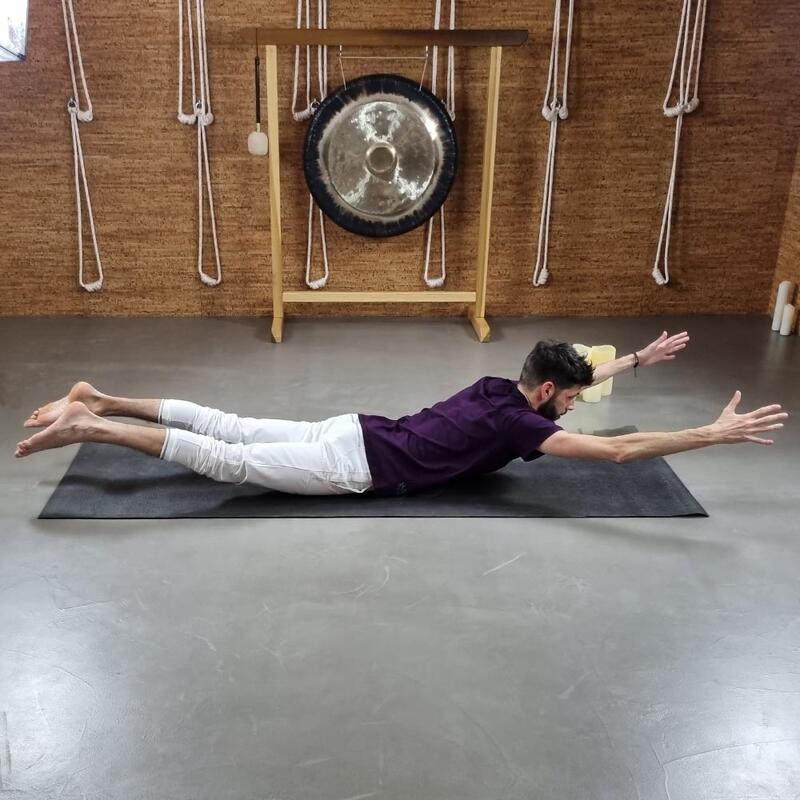Tapis de yoga naturel XL latex jute - écoconception artisanale gris