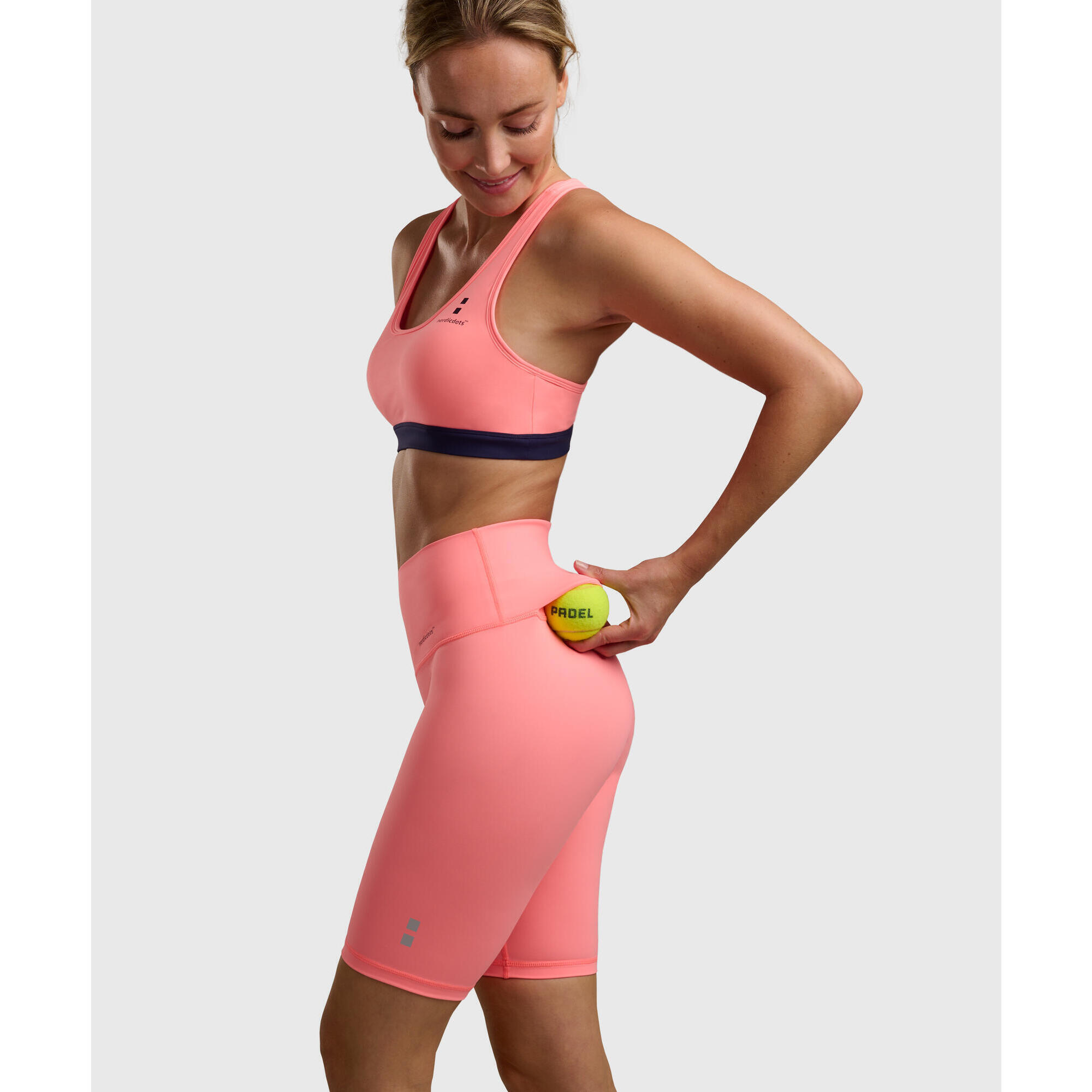 Short Biker Tennis/Padel Smart con Tasca per Palline Donna Melon 2/3