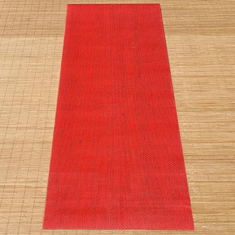 Natuurlijke rubber-jute yogamat - eco-ontwerp door ambachtslieden - 4mm Rood