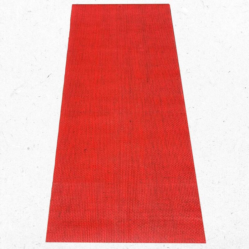 Natuurlijke rubber-jute yogamat - eco-ontwerp door ambachtslieden - 4mm Rood