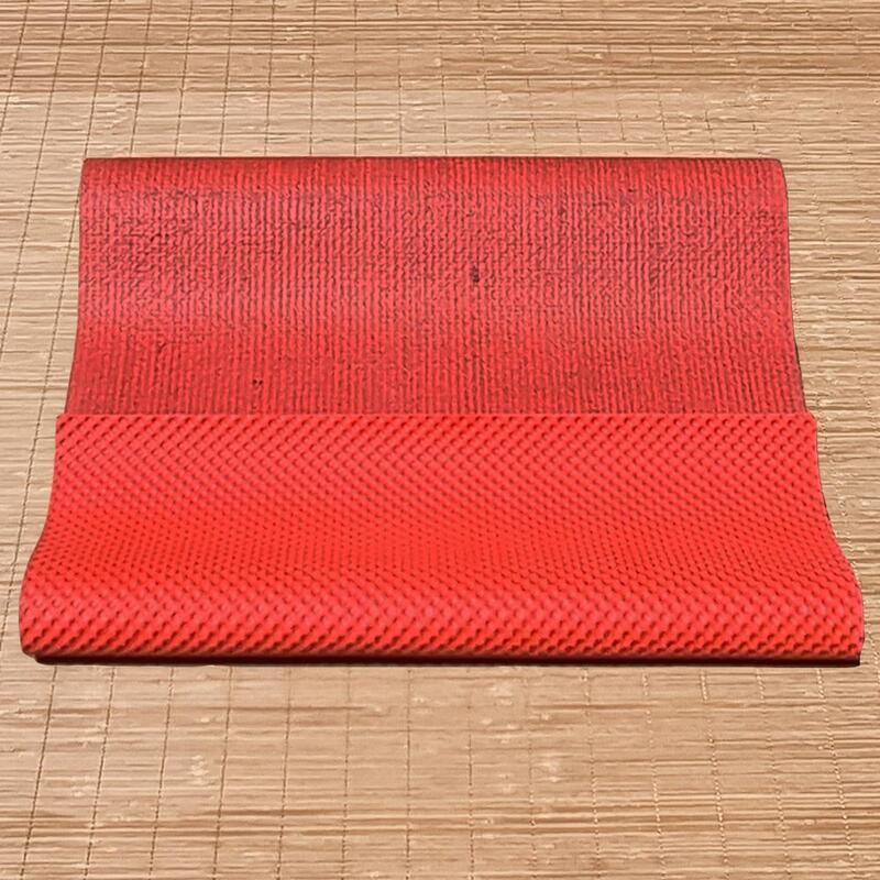 Natuurlijke rubber-jute yogamat - eco-ontwerp door ambachtslieden - 4mm Rood