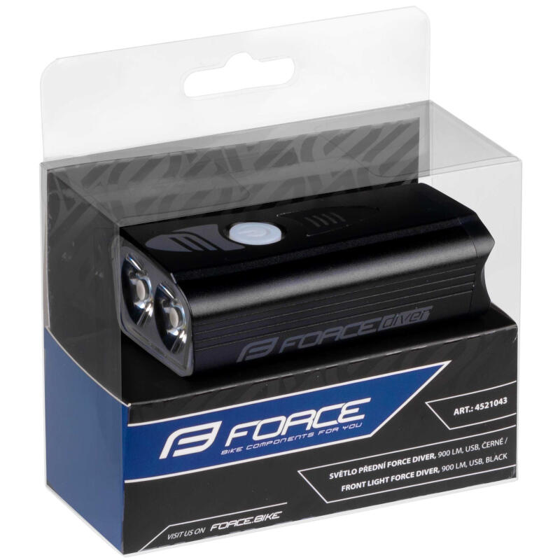 Far față Force, Diver USB 900Lm Black