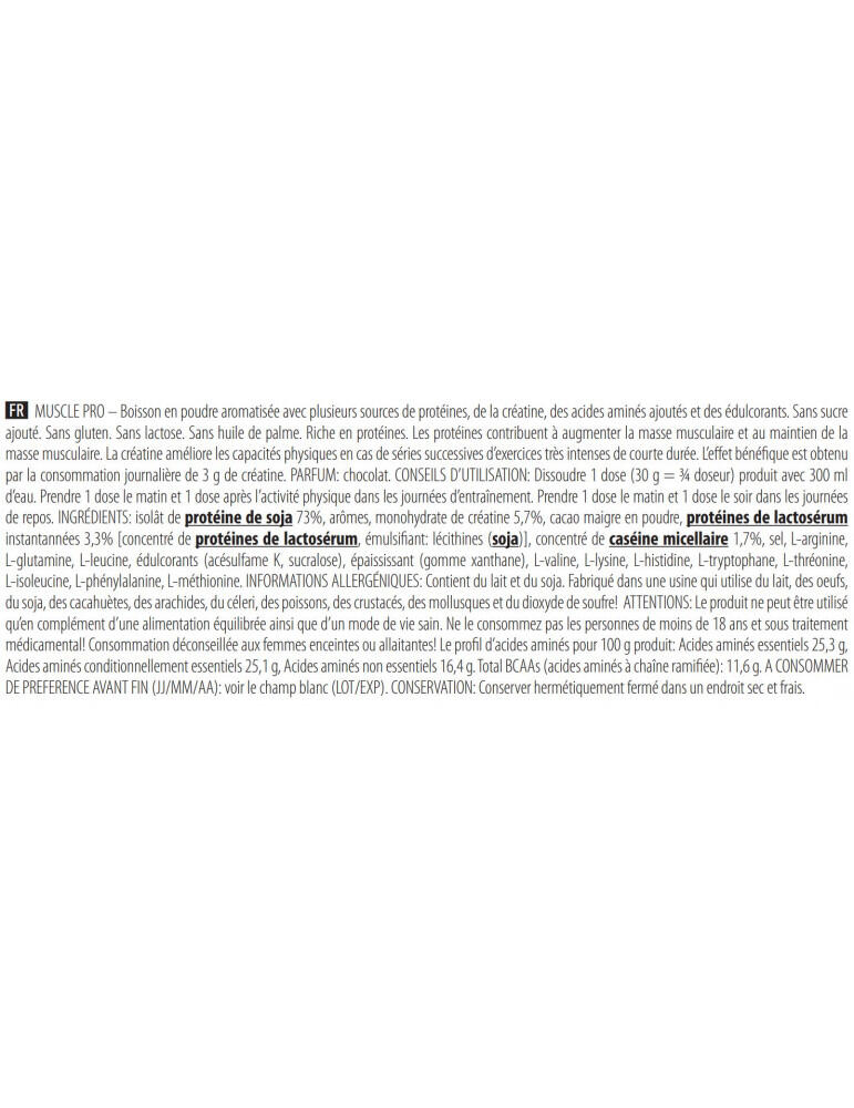 Proteine multi-fonte - Muscle Pro - Cioccolato 2500g 4/6