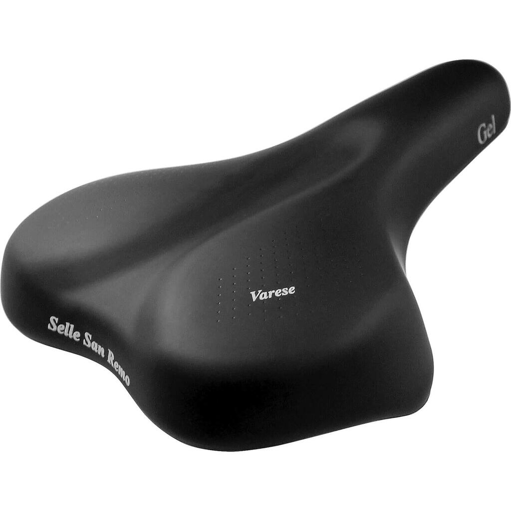 Selles Selle San Remo Varese Gel Saddle — Black, PU Top, Steel Rails.