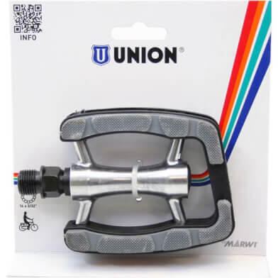 Pédales Union SP-823 - Aluminium Antidérapant - Gris/Noir - 9/16 Fils