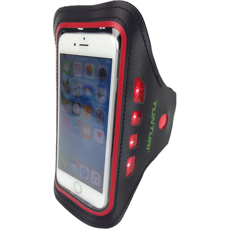 Tunturi LED Telefon Armband – Handy Smartphone Halterung Rot