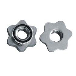 Collier de blocage à vis pour disques et poids stop-disques chrome , lot de 2