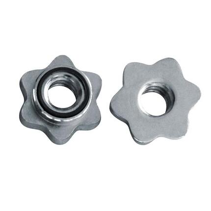 Collier de blocage à vis pour disques et poids stop-disques chrome , lot de 2