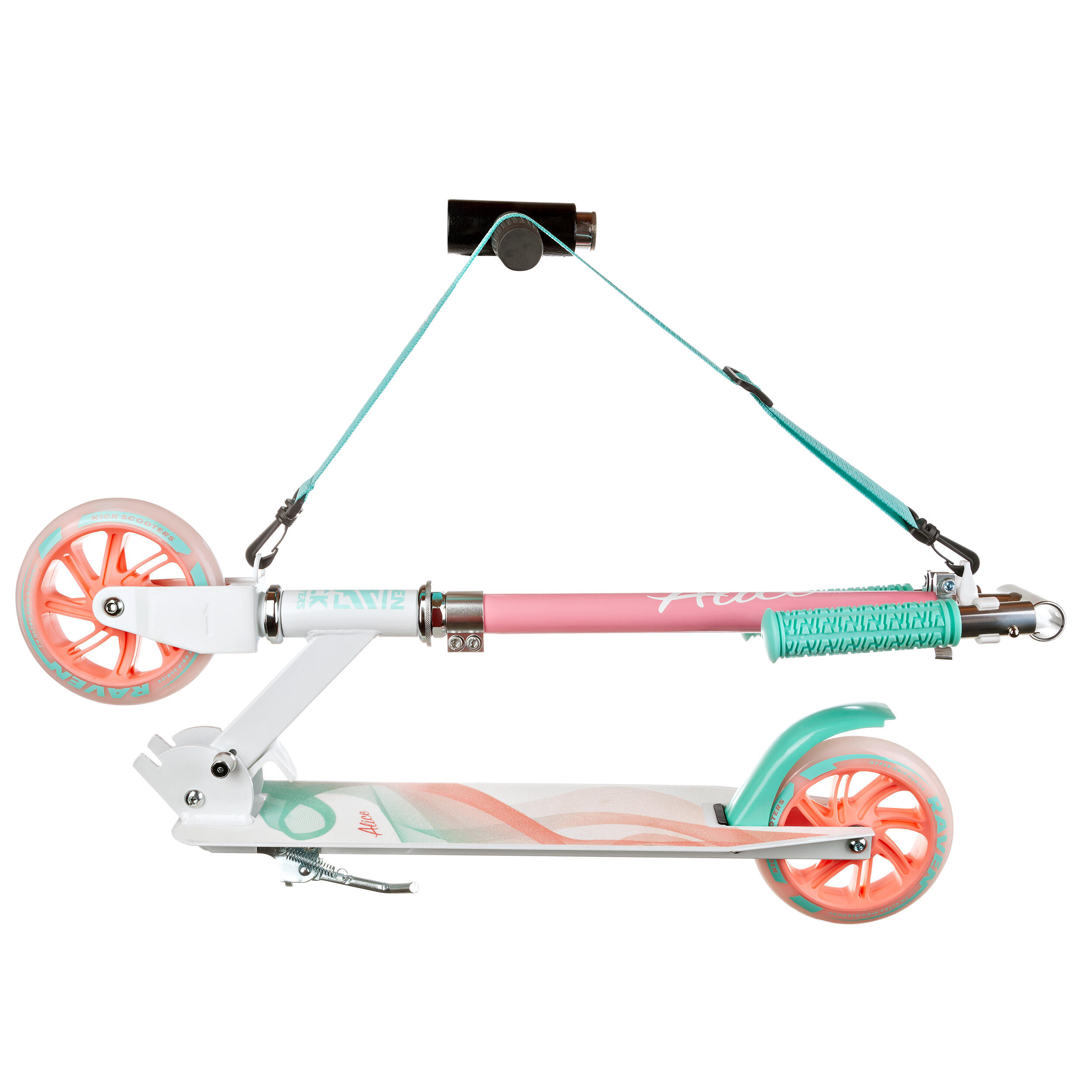 TROTINETE ALICE PARA CRIANÇAS RODAS DE LUMINOSO DOBRÁVEL 145MM RAVEN 4/7