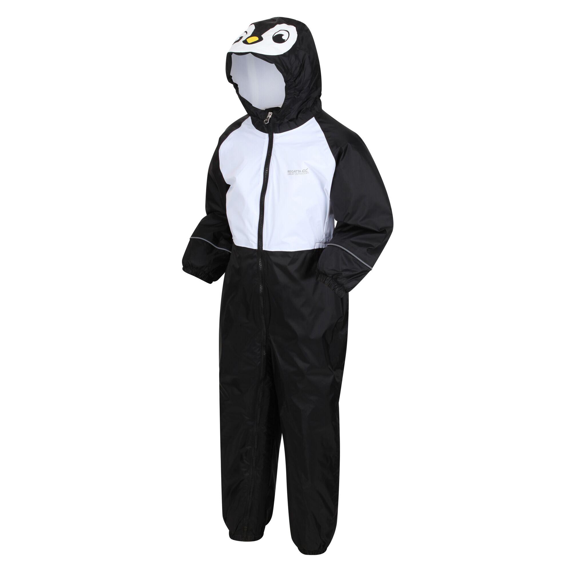 Childrens/Kids Mudplay III Penguin Waterproof Puddle Suit (Black) 3/5