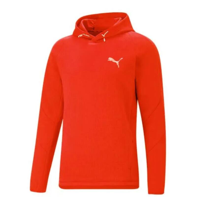 CAMISOLA COM CAPUZ DE HOMEM PUMA EVOSTRIPE. VERMELHO