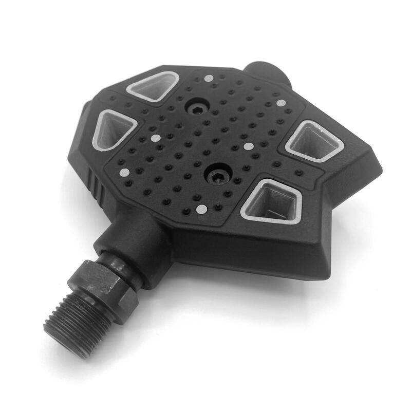 Pédale Shark CLICKSAFE (semi-magnétique) axe acier Noir/gris aluminium