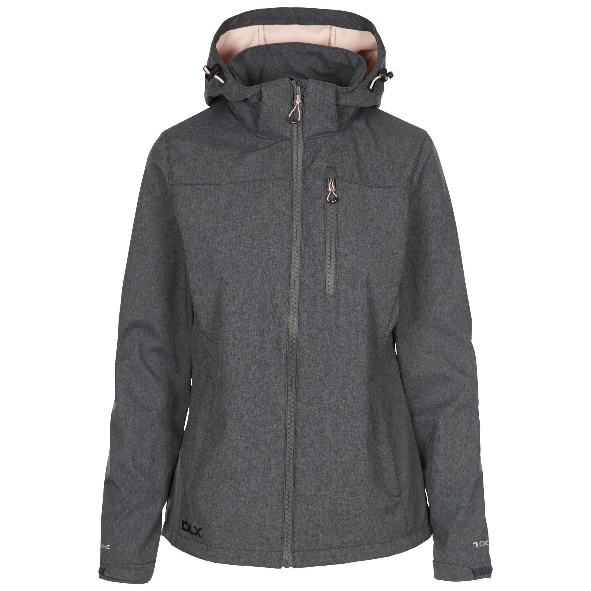 TRESPASS Womens/Ladies Claren II Waterproof Softshell Jacket (Dark Grey/Blush Marl)