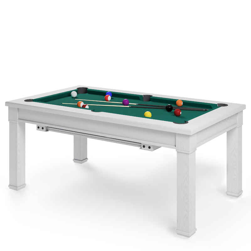 Bison Billard- und Esstisch Dolce Vita in Hamilton White, Englisch Billard Grün