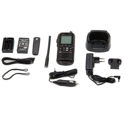 VHF portable 6W étanche flottante GPS, grand écran, noire