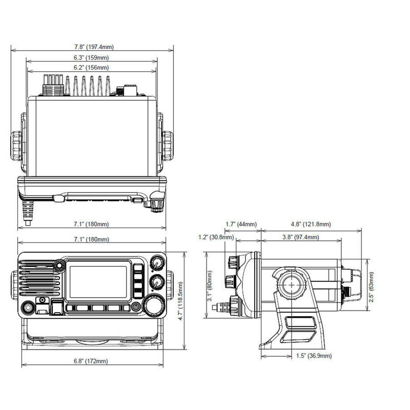 GX2400E: VHF fixe 25W IPX8 fonctions GPS et AIS intégrées NMEA2000