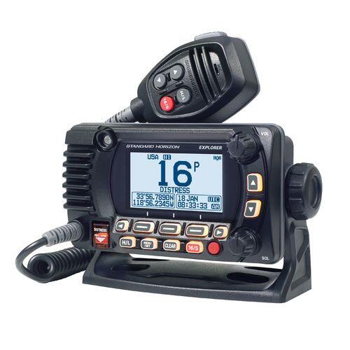 VHF fixe classe D IPX8 noire avec antenne GPS interne NMEA2000