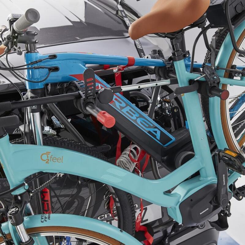 Bagażnik rowerowy na 2 rowery z zabezpieczeniem przed kradzieżą - nadaje się do