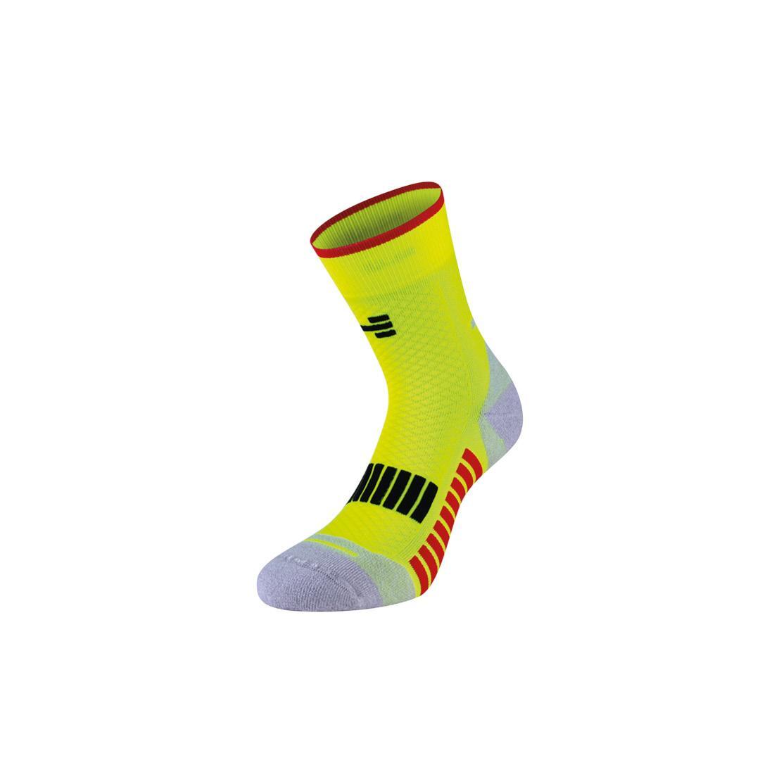 Calcetines técnicos Running adulto compresión termorregulador medios amarillo 3/6