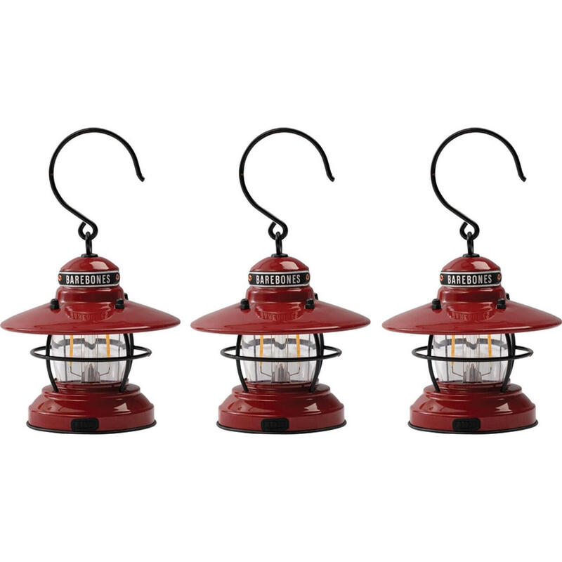 Edison Mini Lantern Set of 3  35/100 Lumens-Red