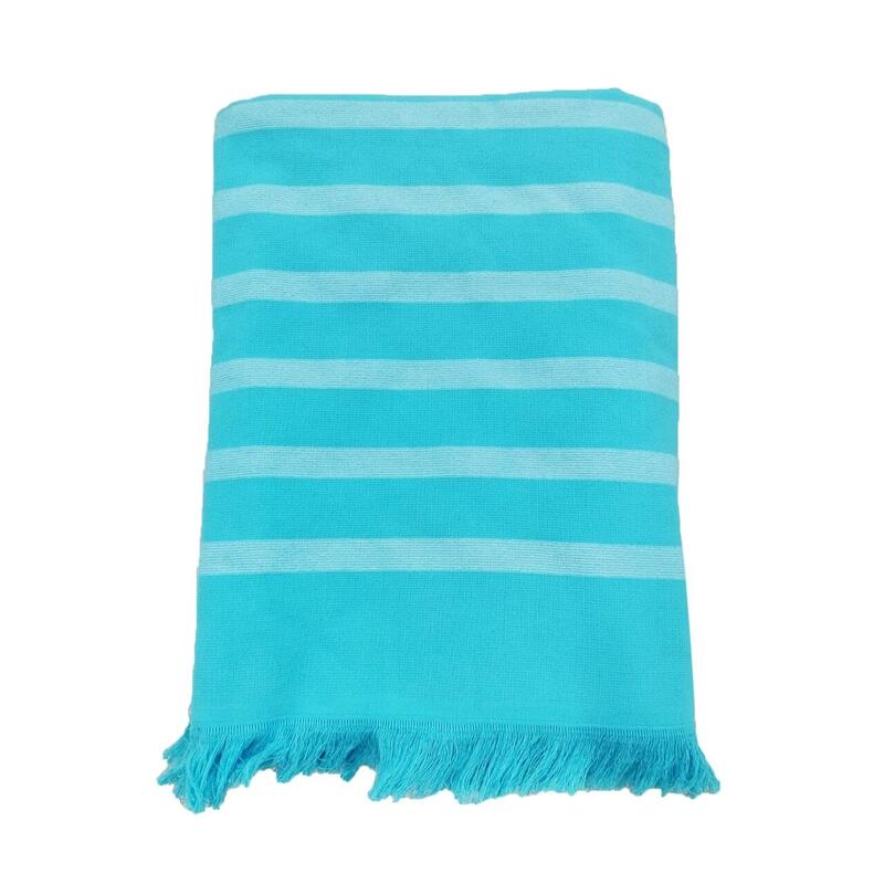 Alanya XL Turquoise badstof gevoerde handdoek 140x180 380g/m²