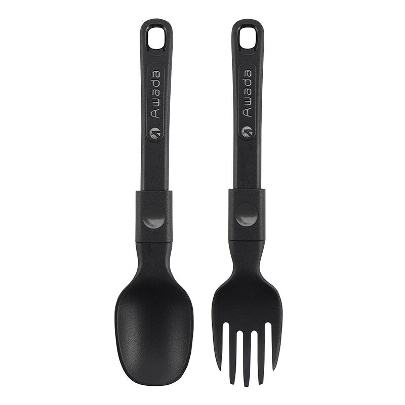 Korean Stuck-in Camping Ultralight Spoon & Fork - Black