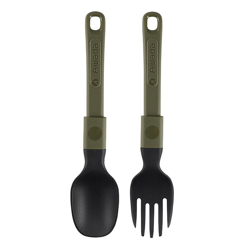 Korean Stuck-in Camping Ultralight Spoon & Fork - Black