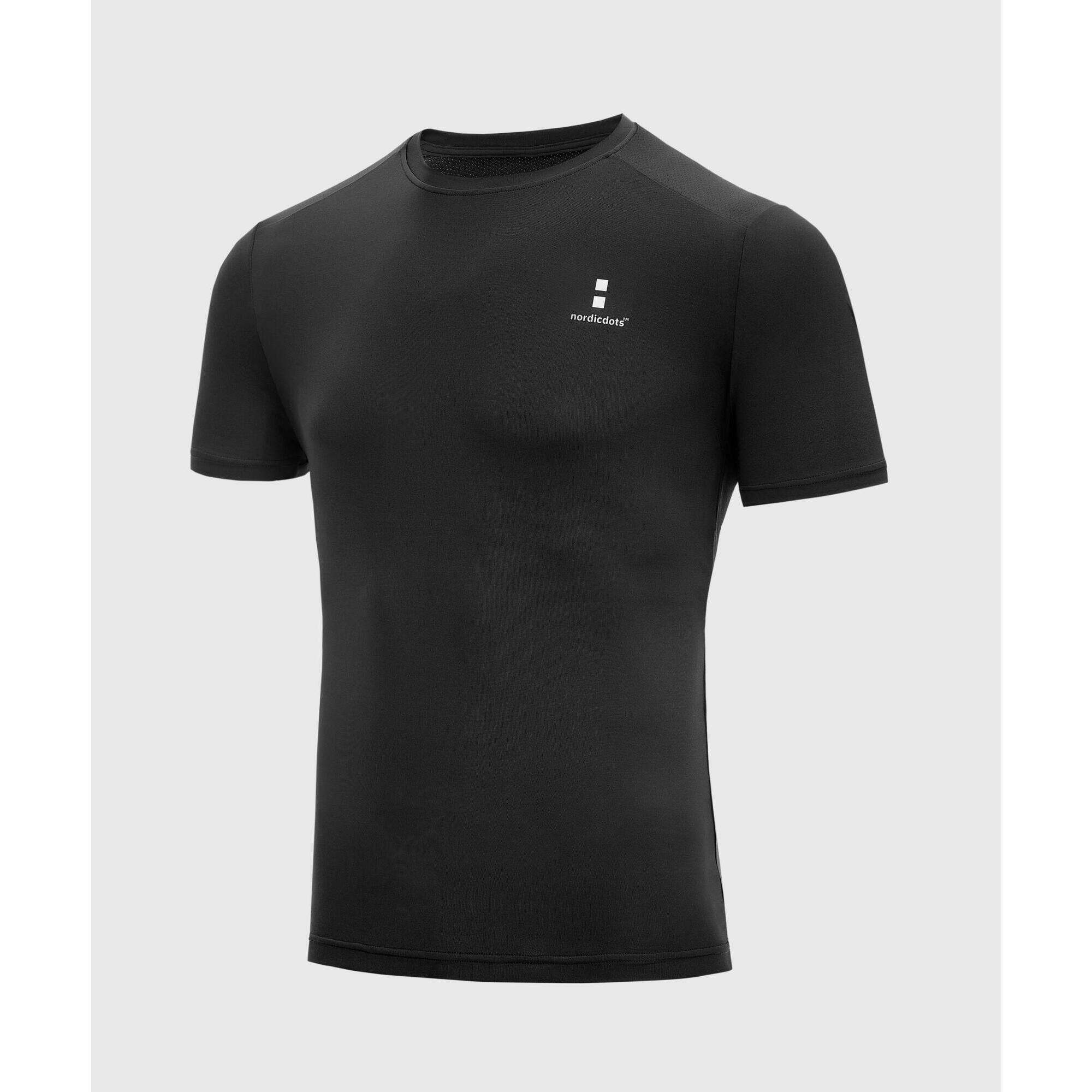 Nordicdots - T-shirt De Tennis/padel Performance Homme Noire - T-shirt Manches Courtes - Noir - 40 M - Decathlon