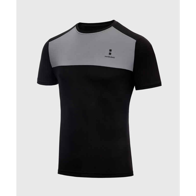 Performance Tennis/Padel T-Shirt Herren Schwarzes/Grau