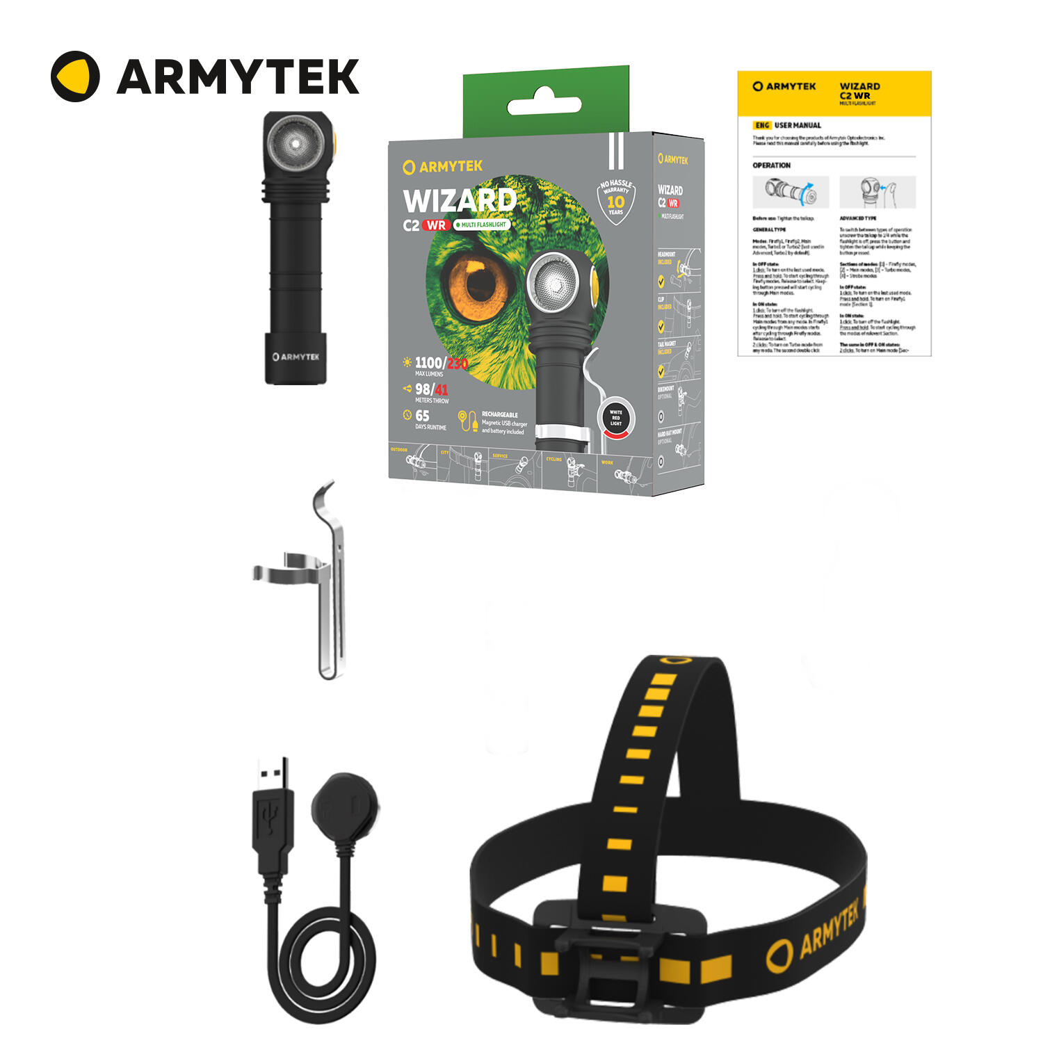 ARMYTEK WIZARD C2 WR MAGNET USB White 5/5