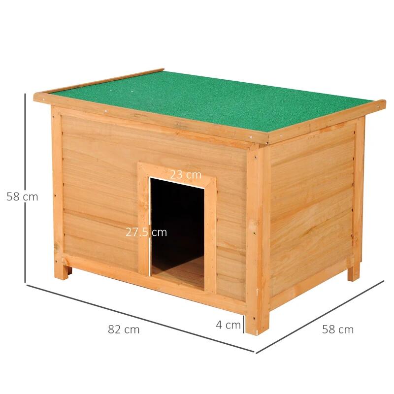 PawHut Cuccia a Casetta per Cani da Esterno Impermeabile in Legno di Abete 3/5