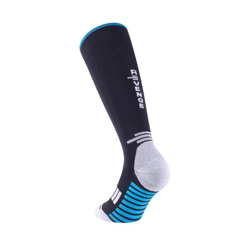 Calze tecniche Running adulto compressive termoregolanti rinforzi lunga nera