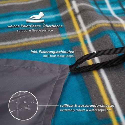 Scotty Picnic Blanket - Petrol/Grey