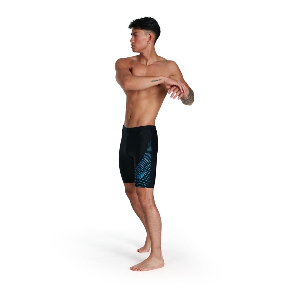 Medley Logo Adult Male Swim Jammer Black/Blue 3/5