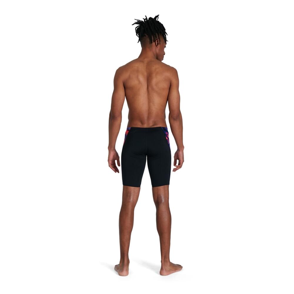 Allover Digital V-Cut Adult Male Swim Jammer Black/Red 2/5