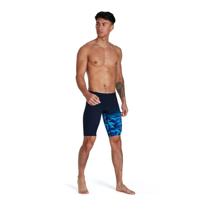 Hyper Boom V-Cut Adult Male Swim Jammer Black/Blue SPEEDO - Decathlon