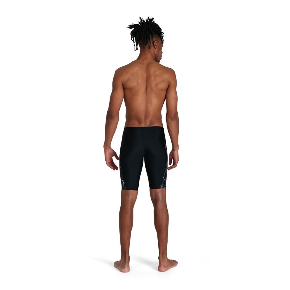 Allover V-Cut Adult Male Swim Jammer Black/Grey 2/5