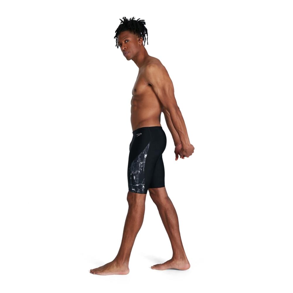 Allover V-Cut Adult Male Swim Jammer Black/Grey 3/5