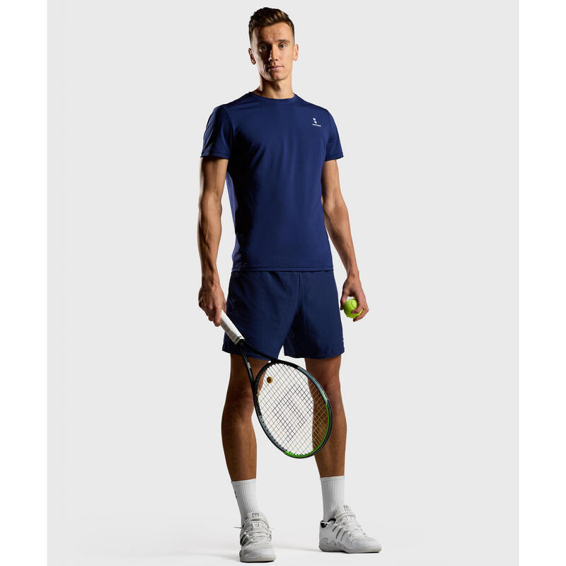 Performance Tennis/Padel T-Shirt Herren Marineblaues