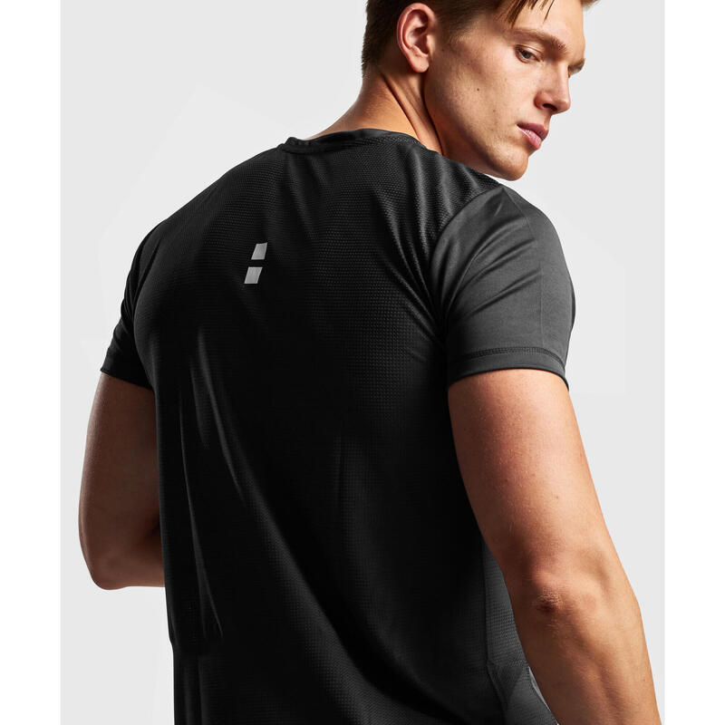 T-shirt de Tennis/Padel Performance Homme Noire/Grise
