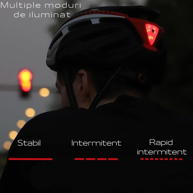 Casca bicicleta, aerodinamica, viziera magnetica detasabila, stop led