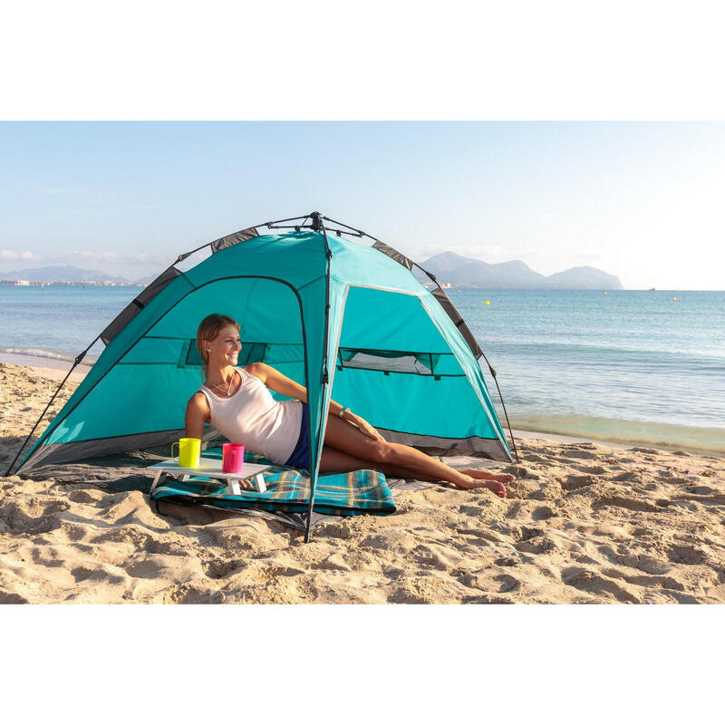 Buzzy High-speed Construction 2/3 person Beach Tent - Petrol/Grey