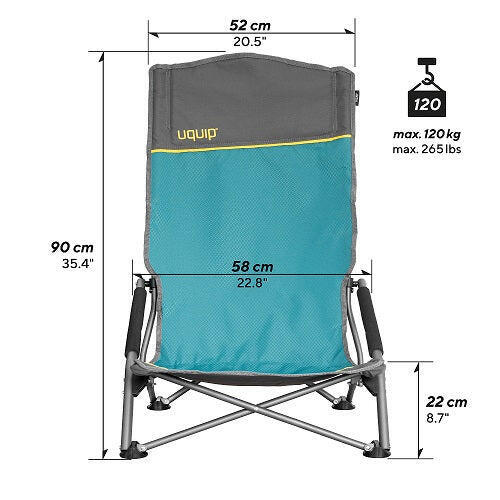 Sandy Foldable Beach Chair - Petrol/Grey